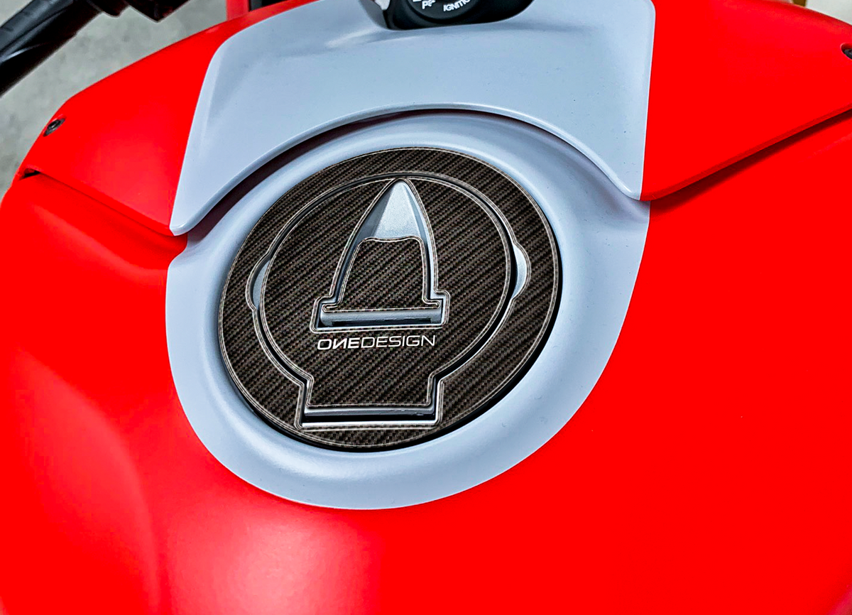 DUCATI GAS CAP PROTECTOR (FITS VARIOUS MODELS 2009+) BACK ORDER TEST SKU