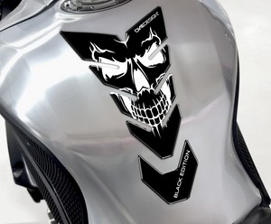 TANK PAD "FLAMING SKULL" BLACK/WHITE - Onedesign Corp