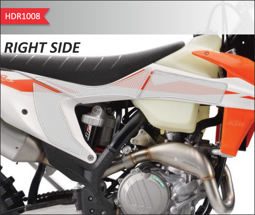 2018-19 KTM 120/150/250/300/350/450/SF/SX/SX-F/XC/XC-F HDR SIDE PAD TRANSPARENT(VARIOUS MODELS) - Onedesign Corp