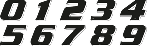 RACING NUMBERS DECAL KIT "0-9" BLACK - Onedesign Corp